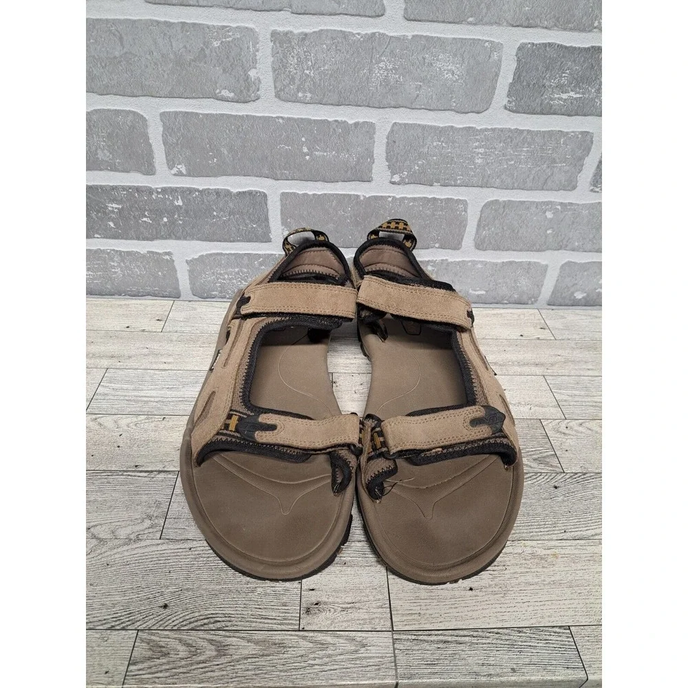 Teva 6571 Hurricane Brown Leather Strappy Hiking Outdoor Casual Sandals Men's 13